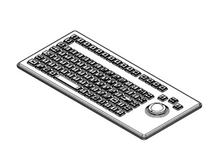 Hatteland Panel Mount Backlit US Layout Keyboard with 25mm Trackerball & USB Sale