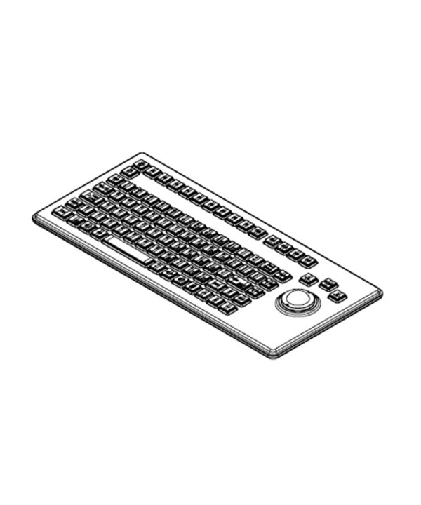 Hatteland Desktop Backlit US Layout Keyboard with 25mm Trackerball & USB Hot on Sale